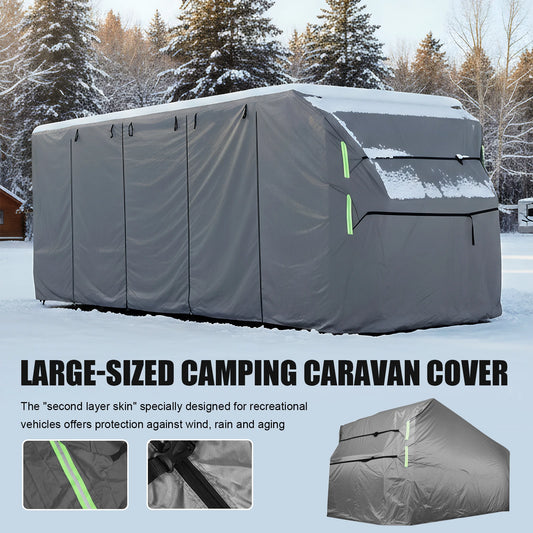 Windproof 420D Oxford Travel Trailer RV Cover Storage Bag