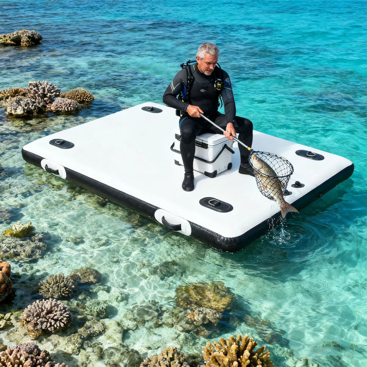 Heavy Duty Inflatable Fishing Platform Foldable Angling Raft
