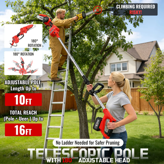 Firehelp Brushless Telescopic Pole Saw For Tree Trimming And Cutting