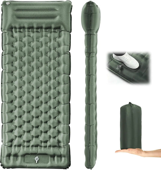 Ultralight Inflatable Camping Sleeping Pad With Pillow And Pump