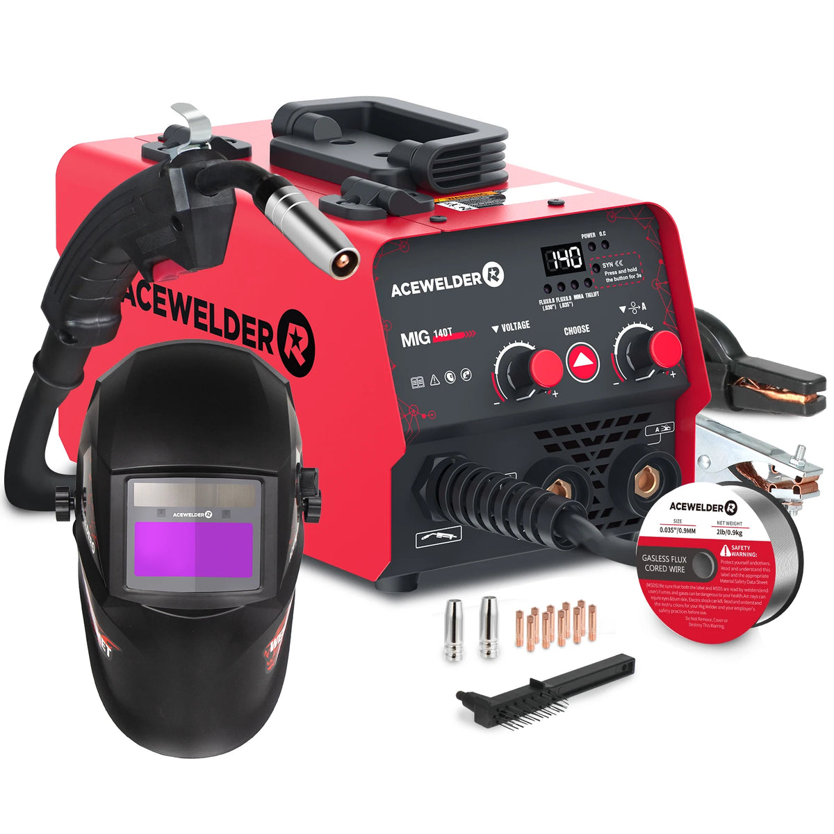 Acewelder 140a Inverter Gasless Flux Cored Mig Arc Welder