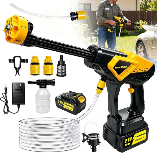 Cordless Portable Power Washer With 6in1 Nozzle And 1450 Psi