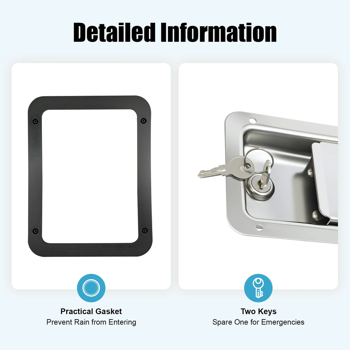 Bymaocar 4 Piece Stainless Steel Trailer Tool Box Latch Set