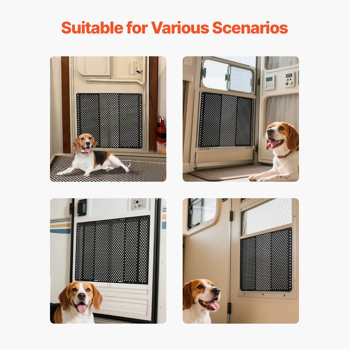 Adjustable RV Screen Door Protector With Breathable Honeycomb Panel