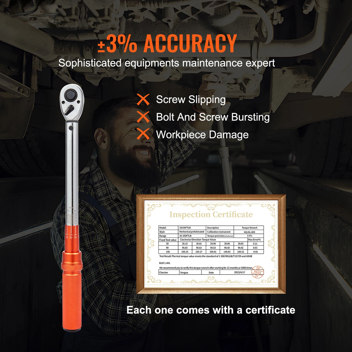 SucceBuy Dual Range Mechanical Torque Wrench Set For Metal Fasteners