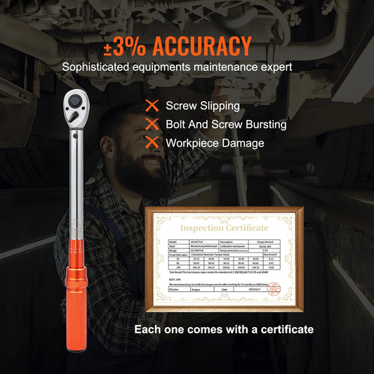 SucceBuy Dual Range Mechanical Torque Wrench Set For Metal Fasteners