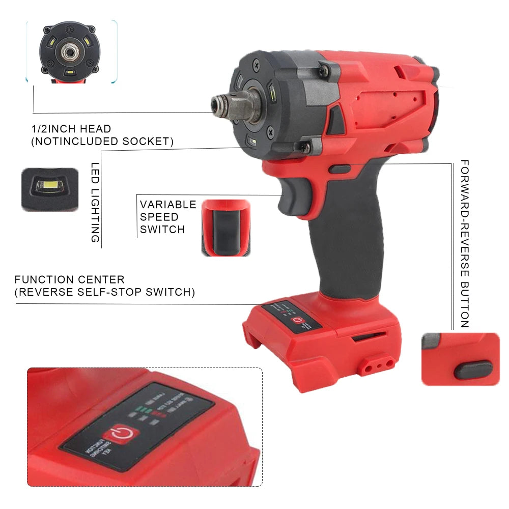 4-Speed Brushless Cordless Impact Wrench, 1/2-Inch Drive, Tool Only
