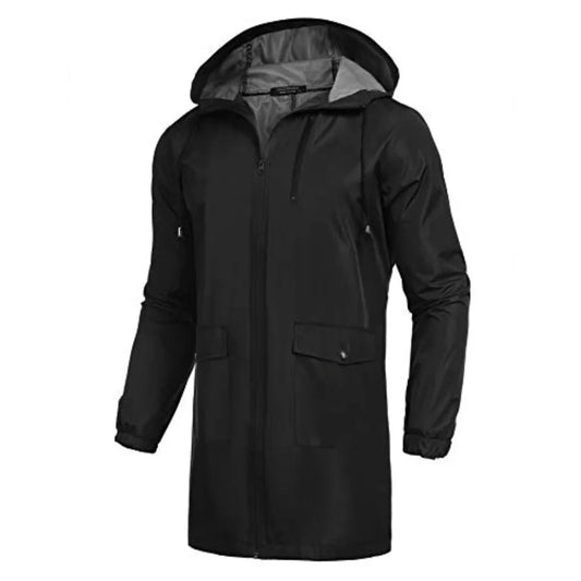 Lightweight Waterproof Hooded Long Raincoat Jacket For Women