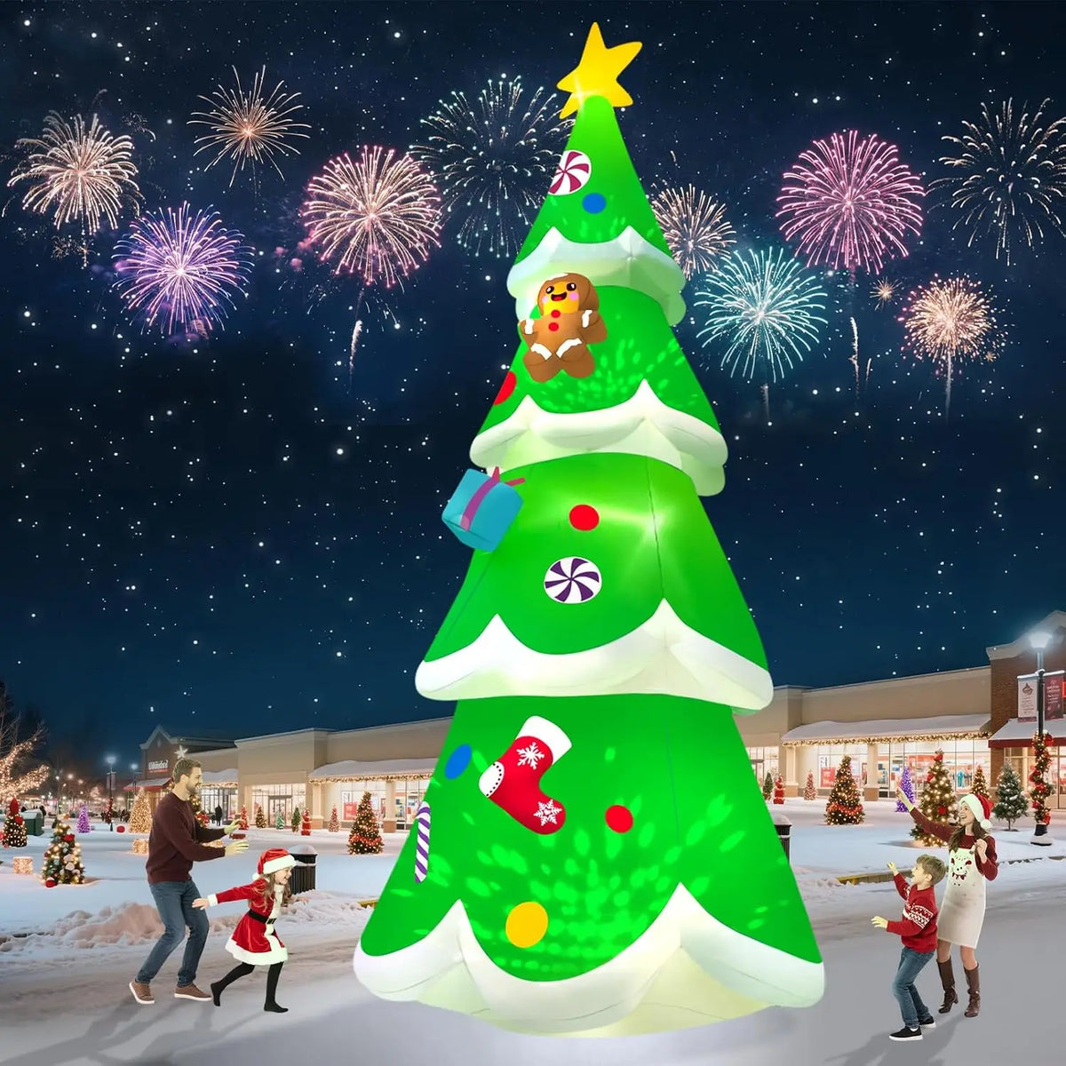 Iosn Outdoor Christmas Tree Inflatable Yard Decoration