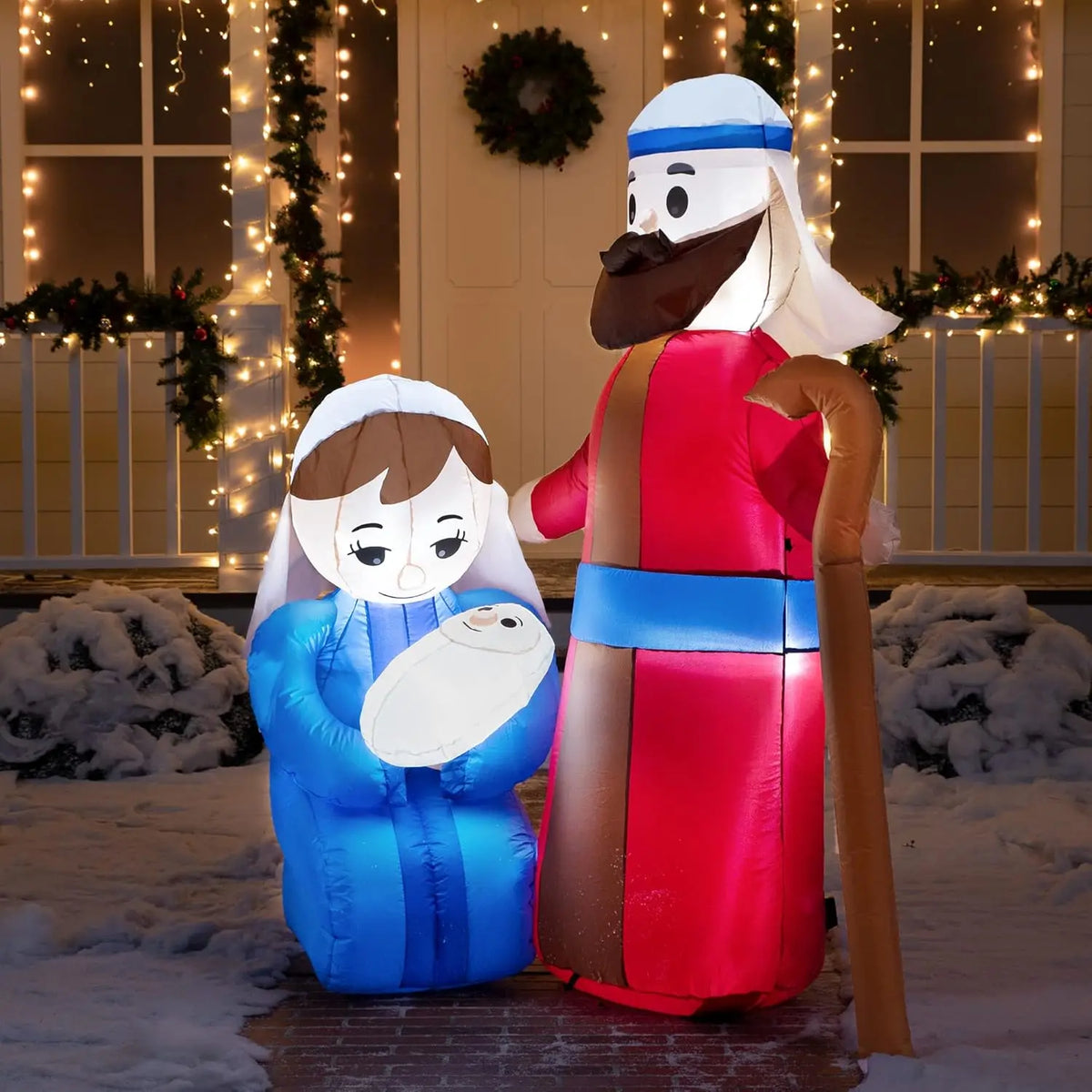 Joyfy Christmas Inflatable Jesus Family Nativity Decoration