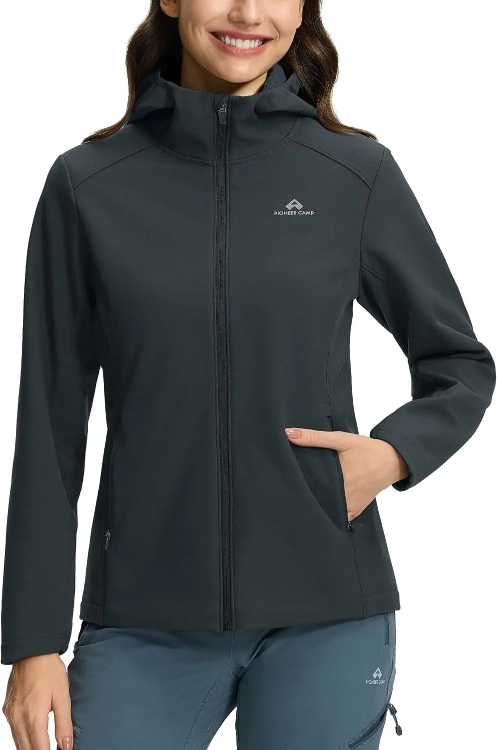 Pioneer Camp Women Softshell Jacket Fleece Lined Waterproof Hooded Windbreaker