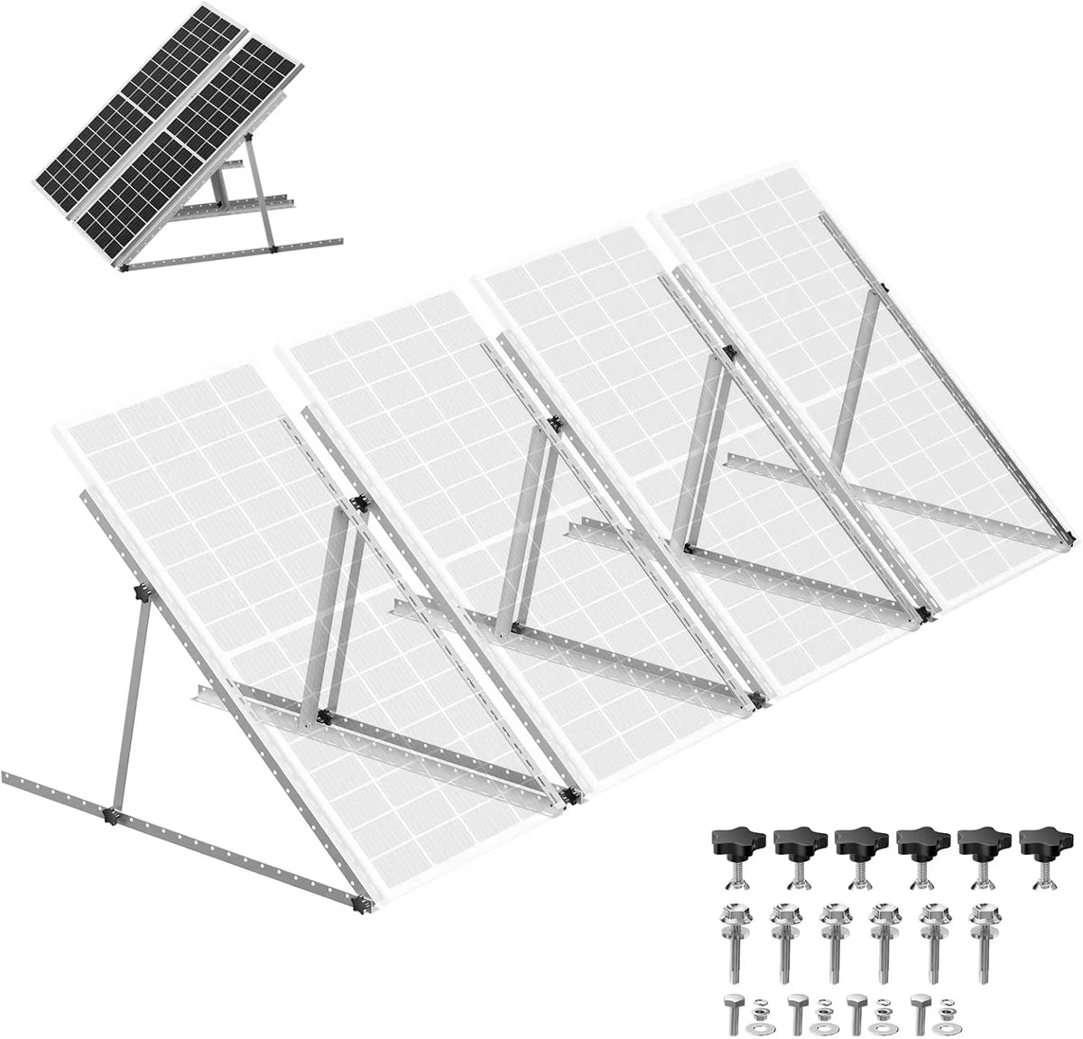 Rvpozwer Adjustable Solar Panel Bracket Aluminum For RV Boat Roof