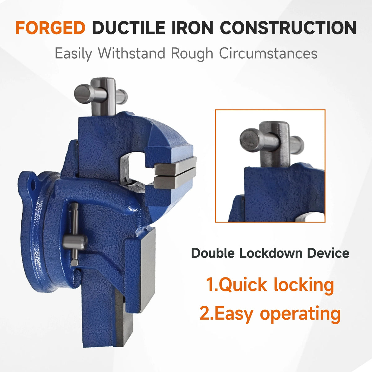 Industrial Swivel Bench Vise With Anvil And Tabletop Clamp