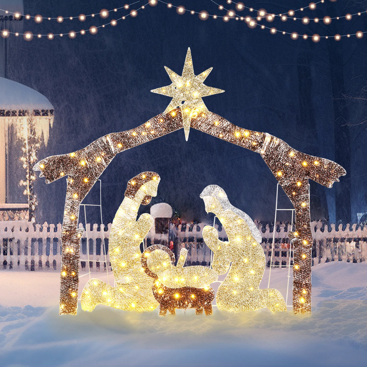 Lighted Nativity Scene Christmas Outdoor Holiday Yard Garden Decoration