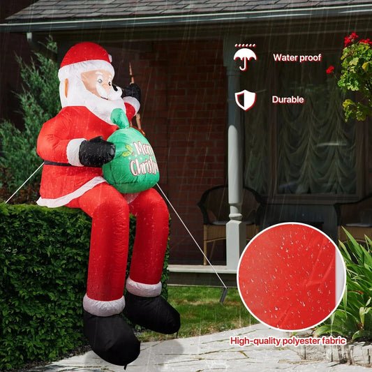 Inflatable Santa Claus With LED Lights Christmas Decoration