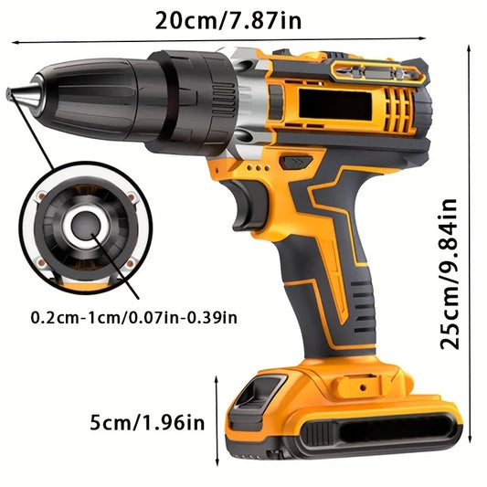 Compact Keyless Cordless Drill Driver With Led Light For Diy