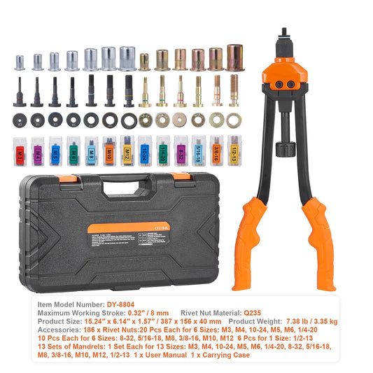 SucceBuy Rivet Nut Tool Kit With Mandrels And Fasteners