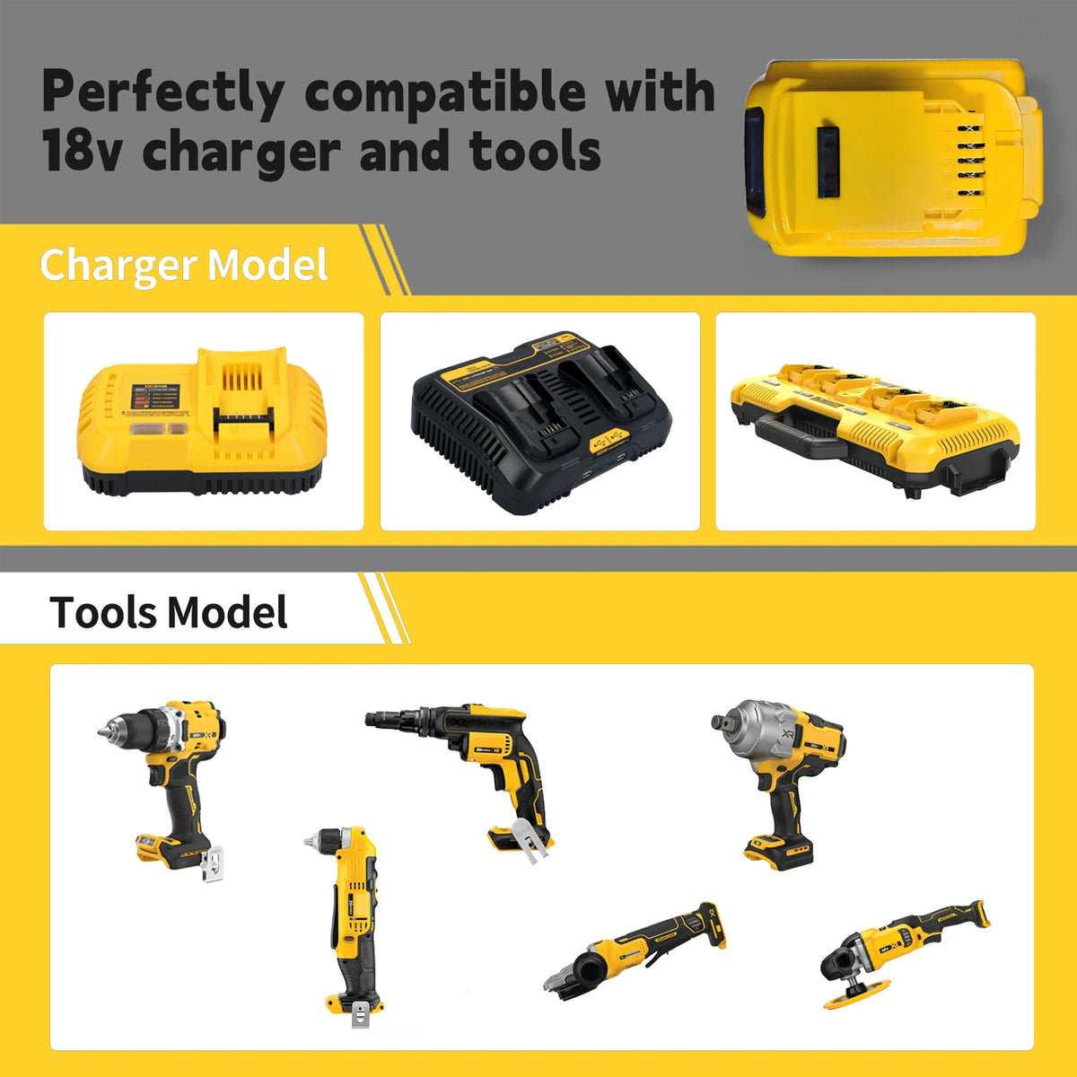 Rechargeable Replacement Battery For DeWalt Cordless Power Tools