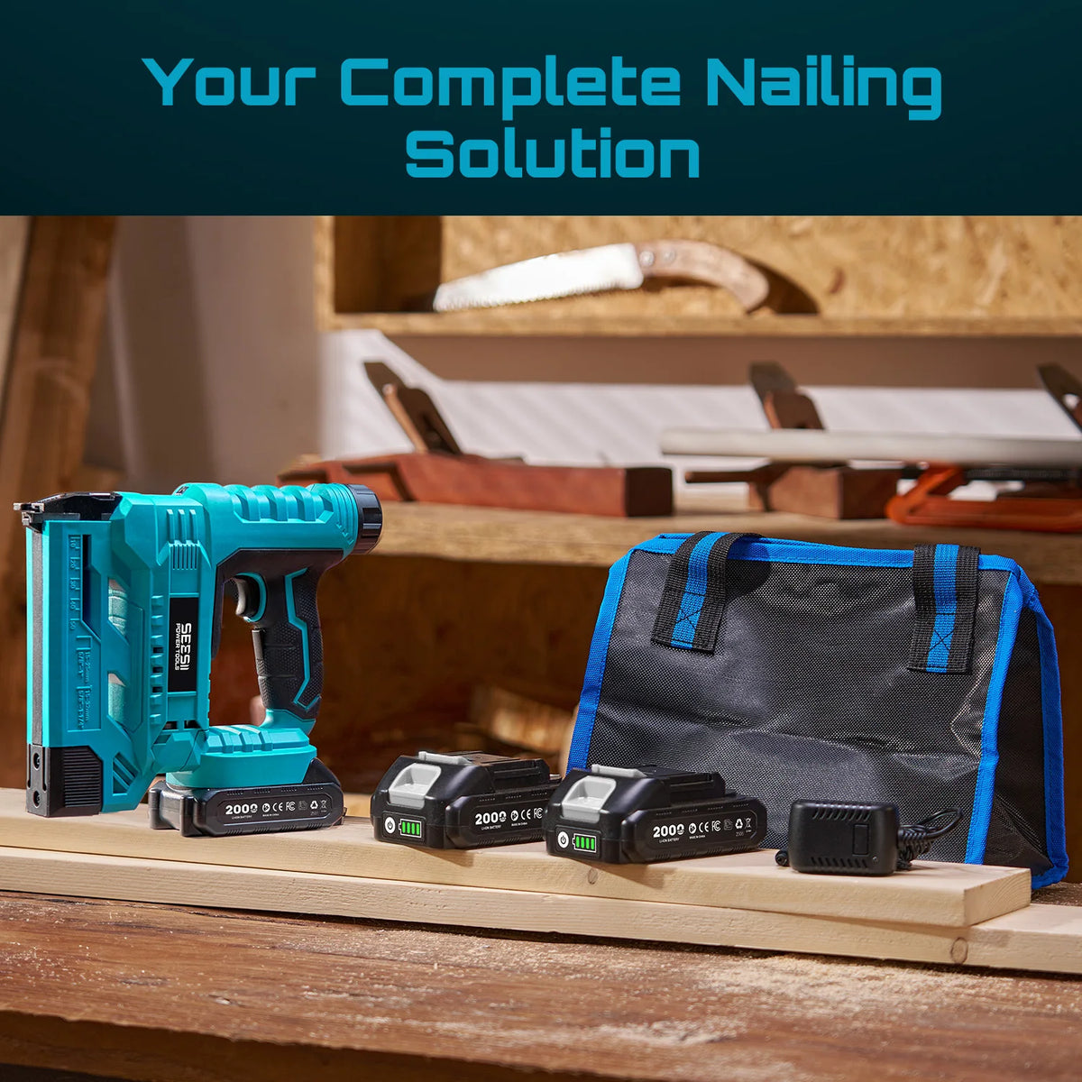 Seesii Cordless Brad Nail Gun With Complete Nail Kit