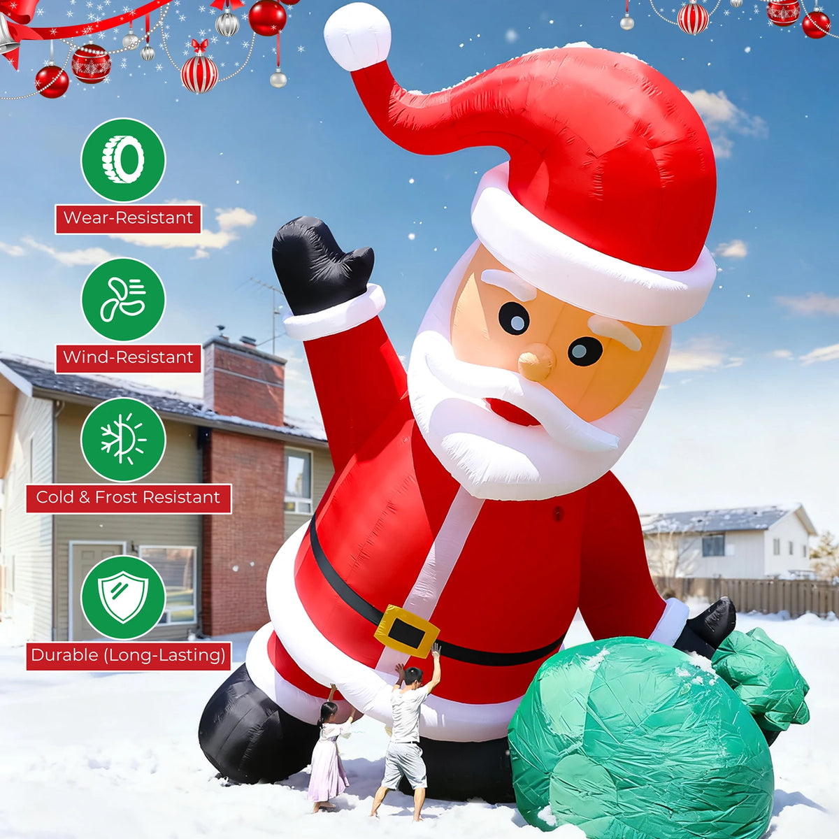 Led Outdoor Inflatable Santa Christmas Decoration Centerpiece