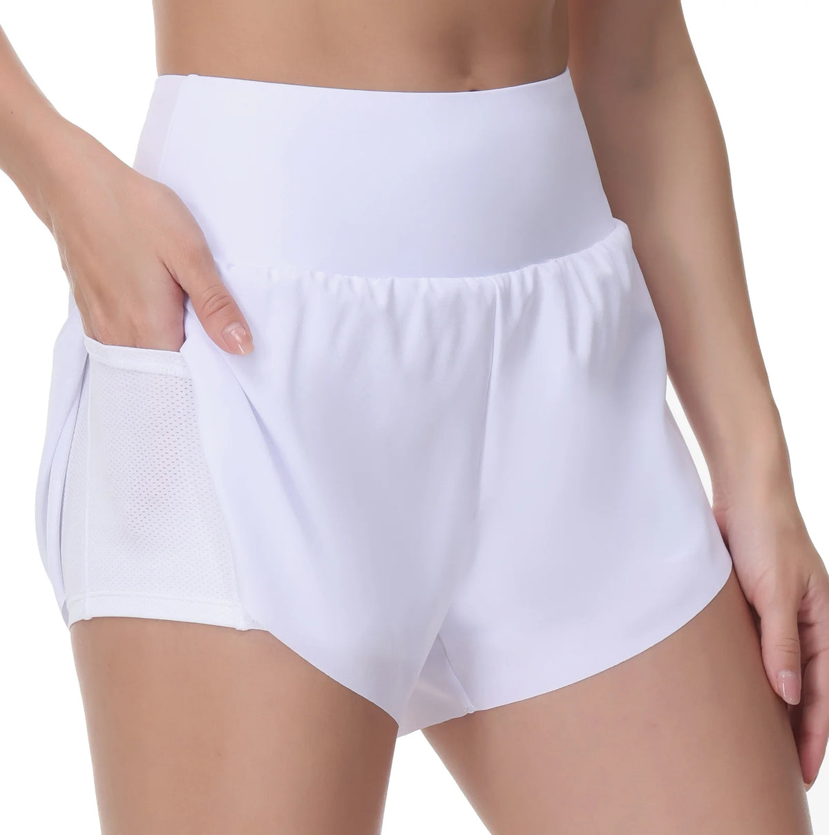 The Gym People Womens Quick Dry Running Shorts Zipper Pockets