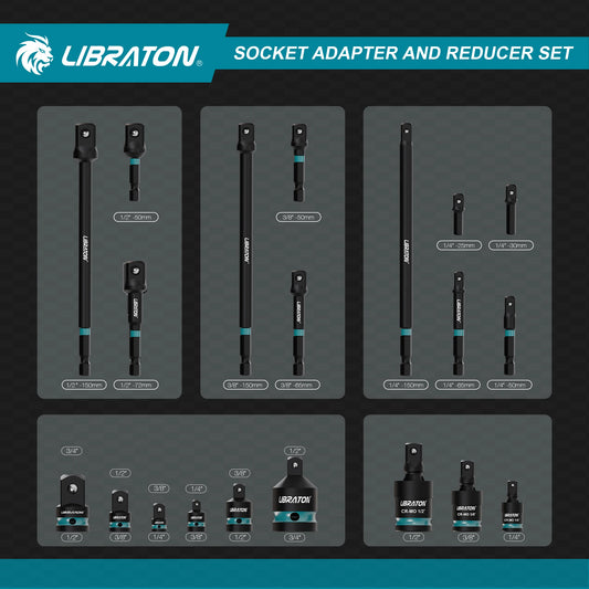 Sixpray Chrome Vanadium Socket Adapter And Reducer Set