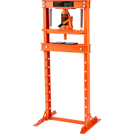 Adjustable Hydraulic Shop Press With Steel Plates For Garage Workshop