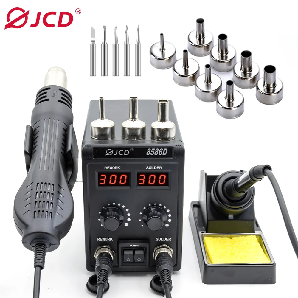 JCD 8586D Dual Display SMD Soldering Hot Air Rework Station
