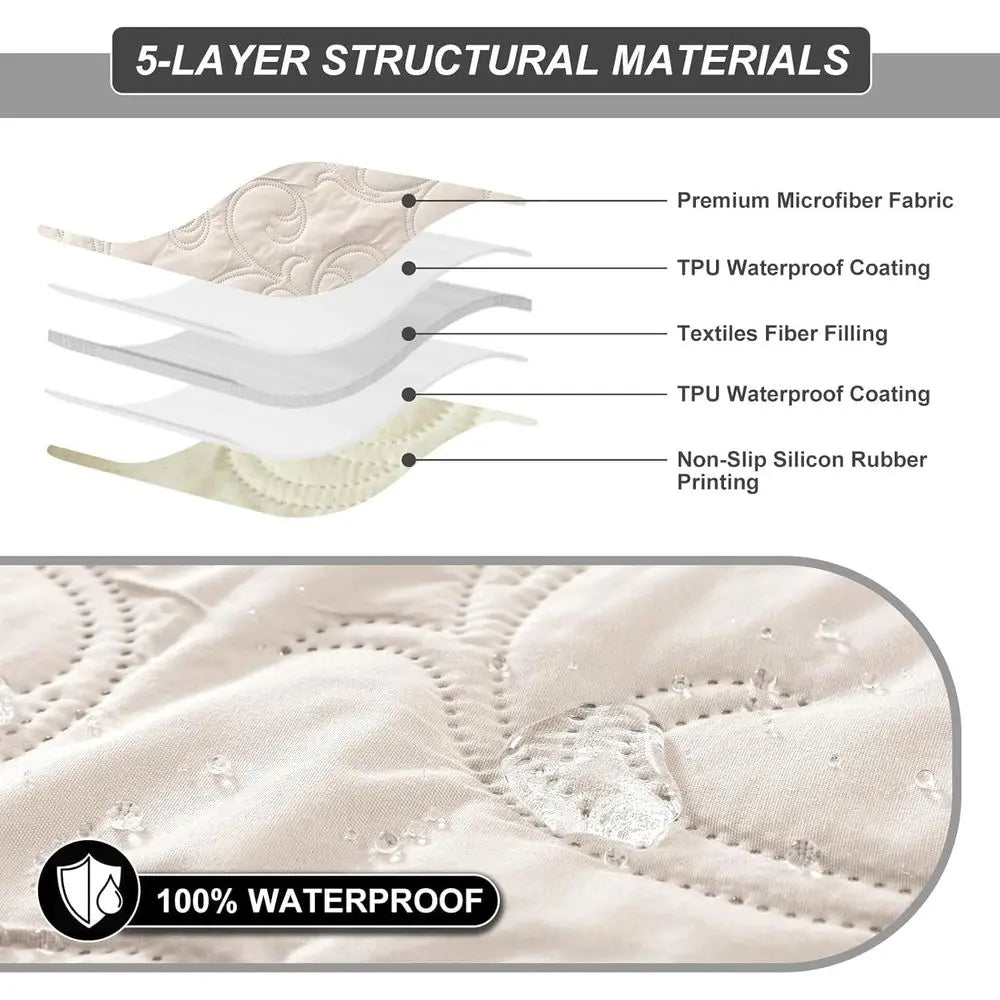 Waterproof Polyester Split Recliner Cover Four Piece Set