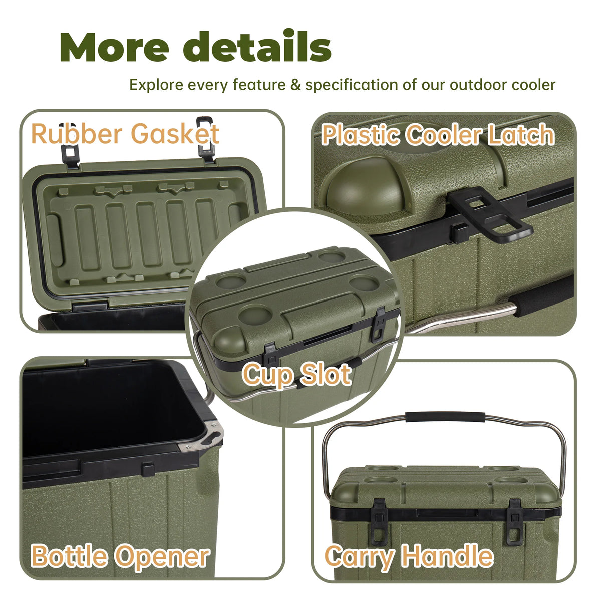 Heavy Duty Hard Shell Insulated Cooler With Superior Ice Retention