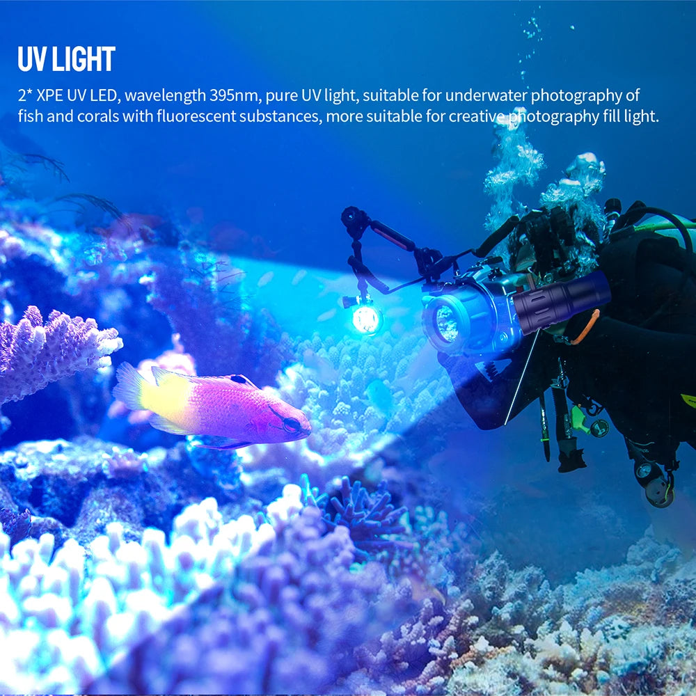 TrustFire 2350 Lumen Rechargeable LED Diving Flashlight For Scuba Photography