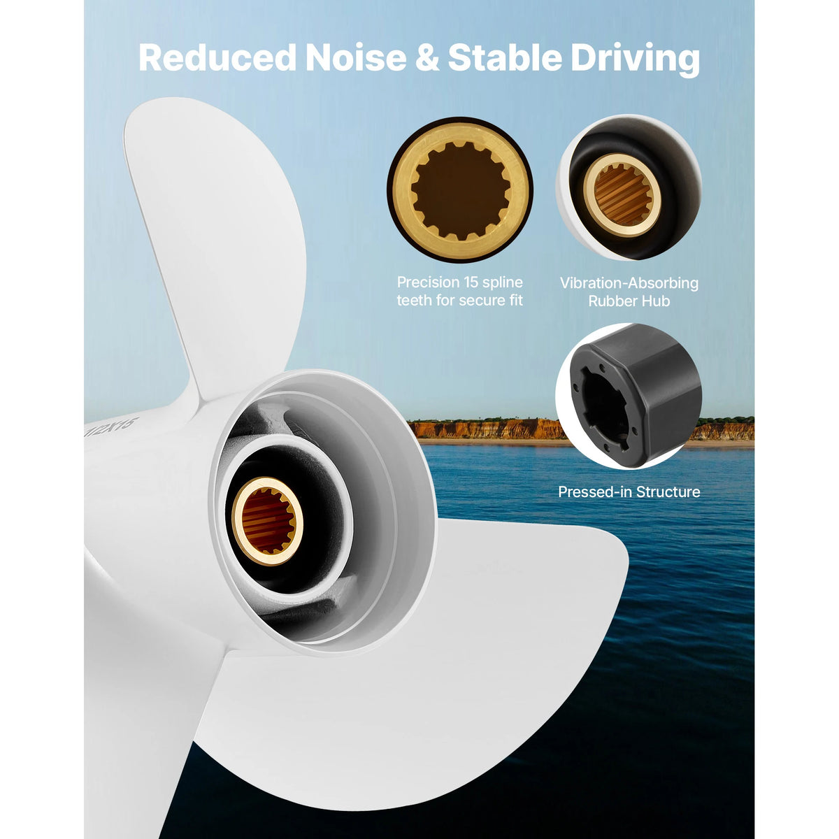 SucceBuy Aluminum Outboard Propeller For Yamaha Boats