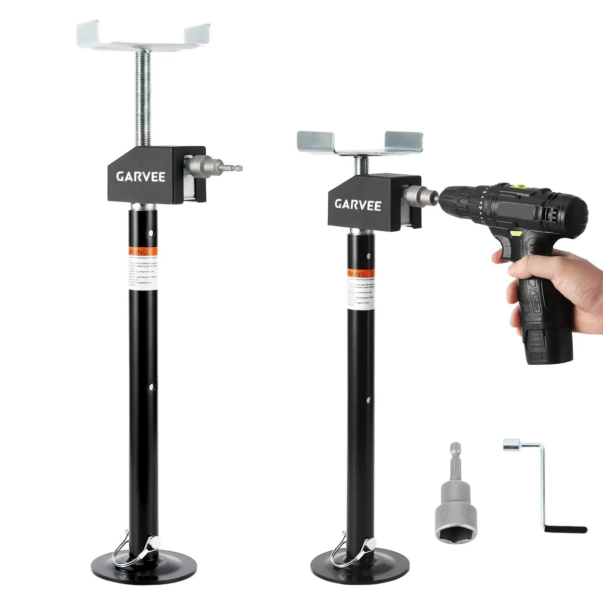 Heavy Duty RV Stabilizer Jacks Quick Lift Drill Crank Support