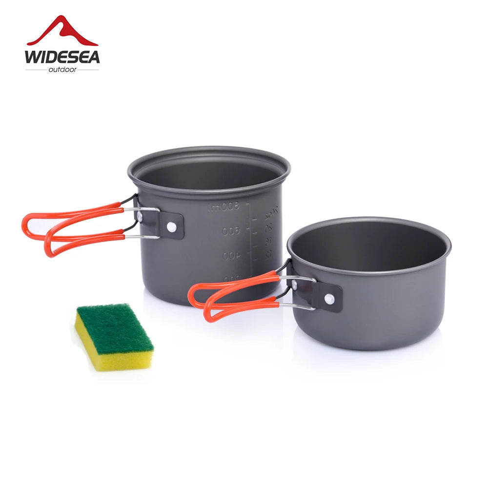 Widesea Portable Lightweight Aluminum Camping Cookware Set Kit