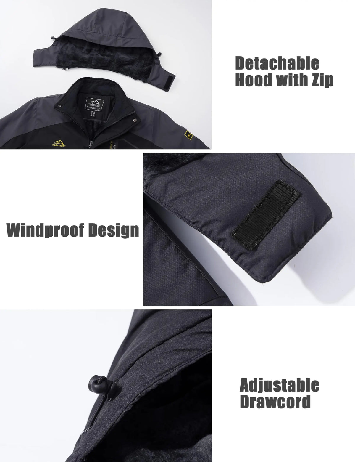 Cavva Men Fleece Lined Windproof Water Resistant Ski Jacket