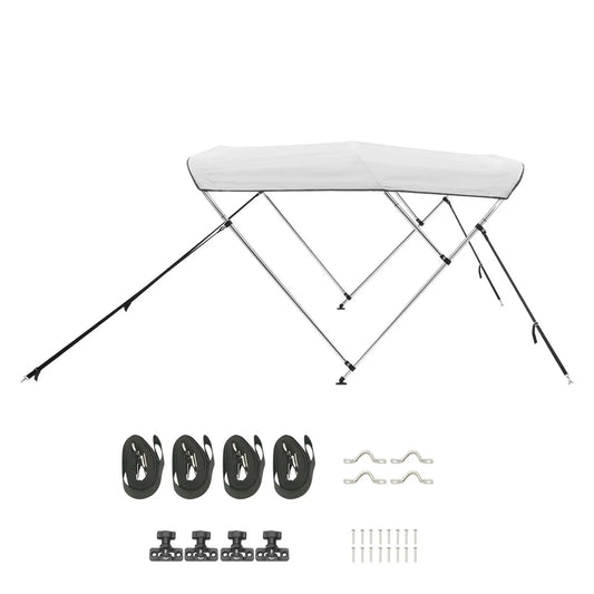 Waterproof 3 Bow Boat Bimini Top With Aluminum Frame Canopy
