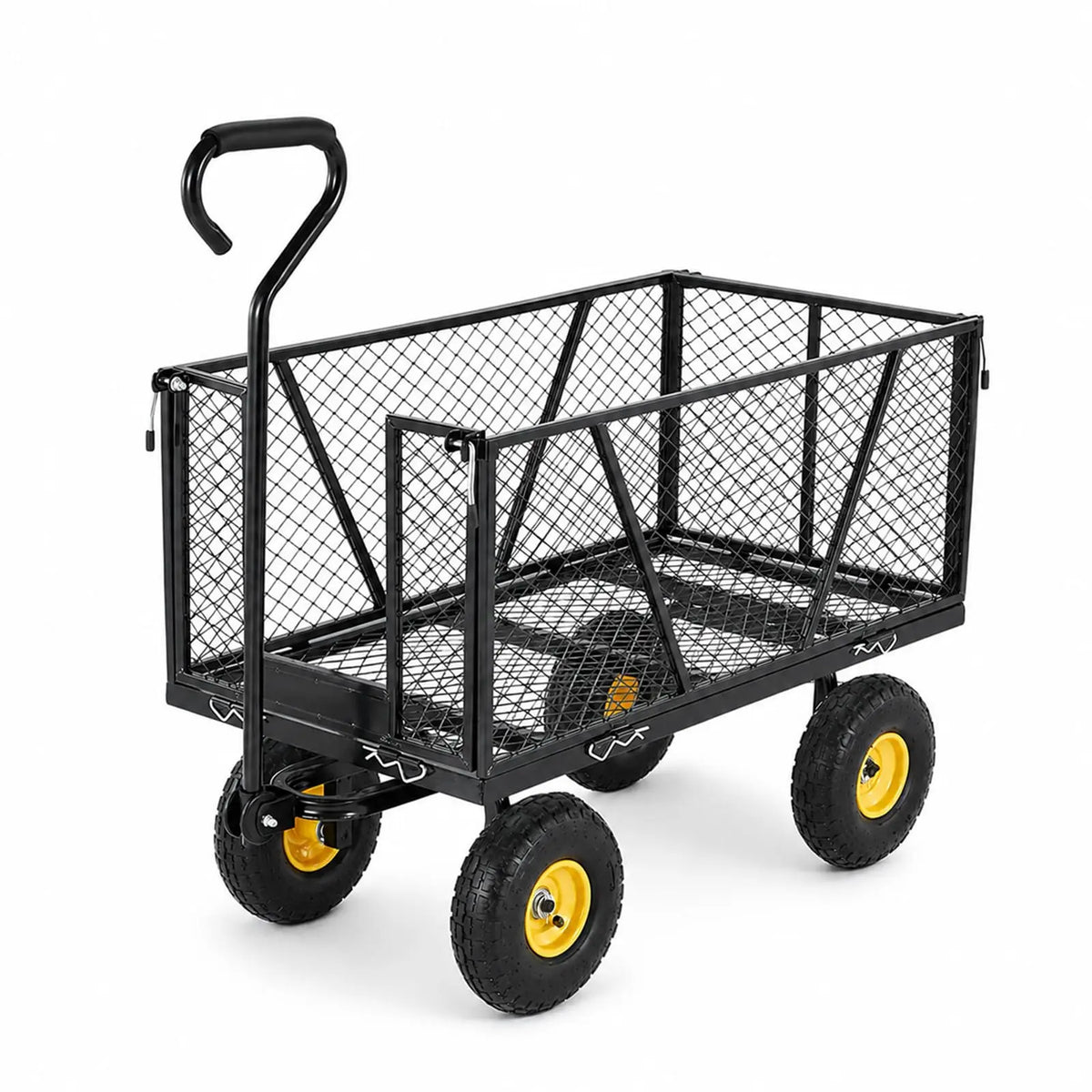 HiMISS Heavy Duty Steel Garden Cart With Pneumatic Wheels