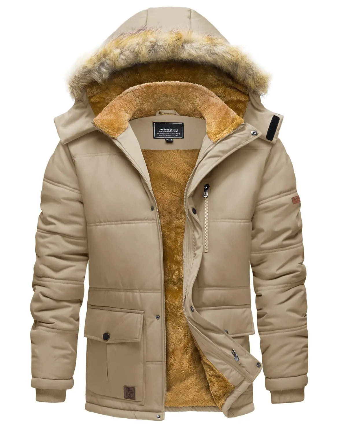 Cavva Mens Winter Parka Jacket With Removable Fleece Hood
