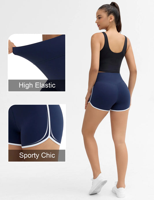 The Gym People Women High Waist Breathable Yoga Shorts