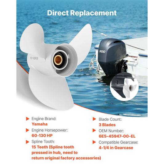 SucceBuy Aluminum Outboard Propeller For Yamaha Boats