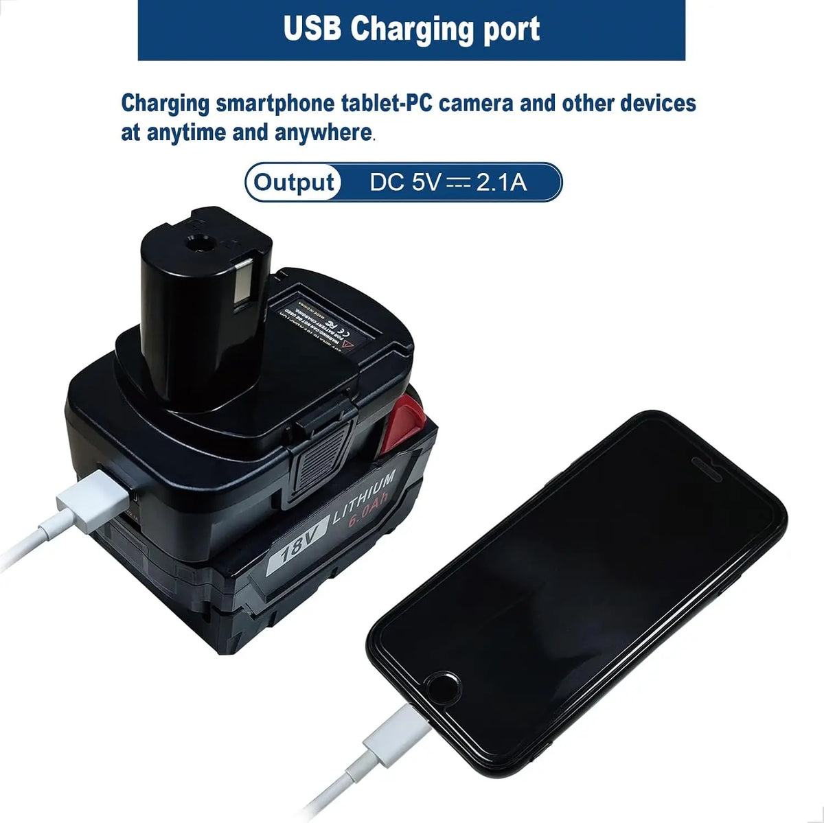 XMSJ Battery Adapter Converter With USB Support For Ryobi Batteries