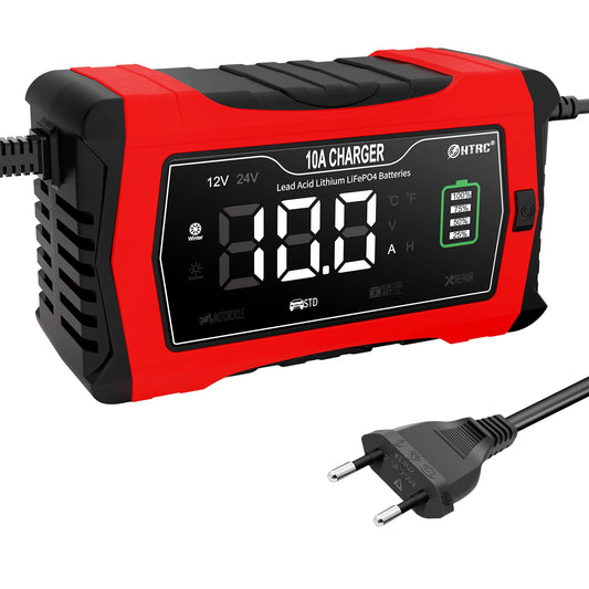 HTRC Automatic Car Battery Charger With Digital Display For Vehicles