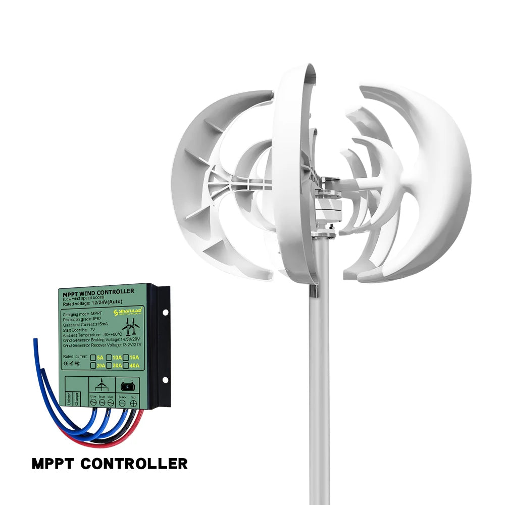 Vertical Axis Wind Turbine Generator For Home And Camping Use