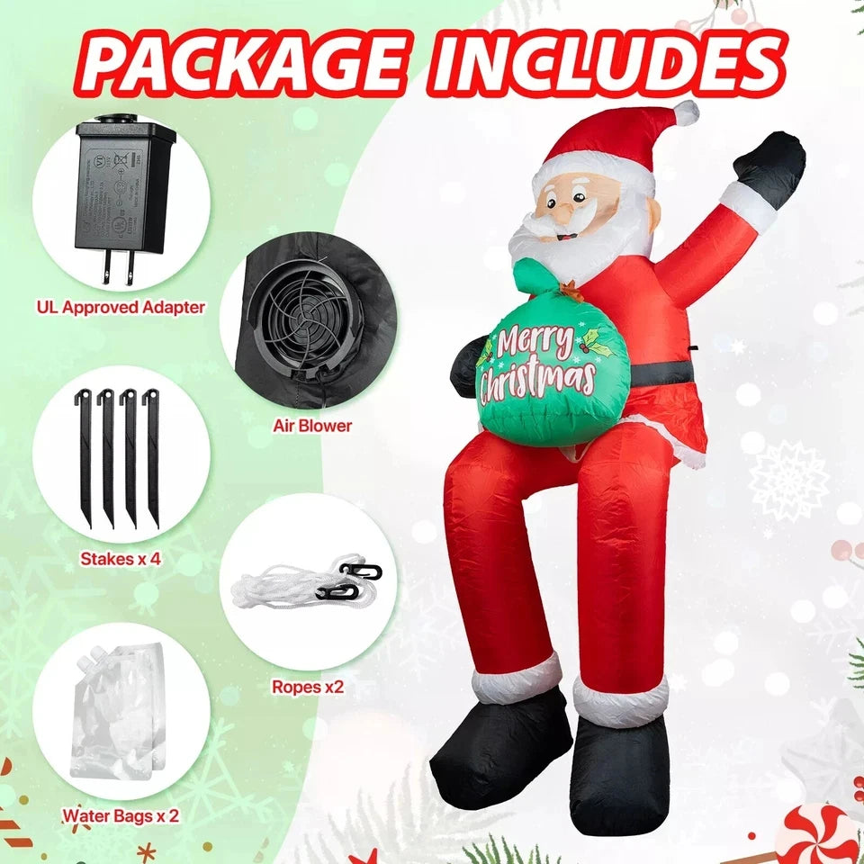 Inflatable Santa Claus With LED Lights Christmas Decoration
