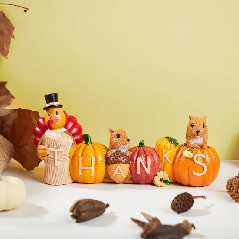 Joyfy Thanksgiving Pumpkin Turkey Tabletop Centerpiece Set