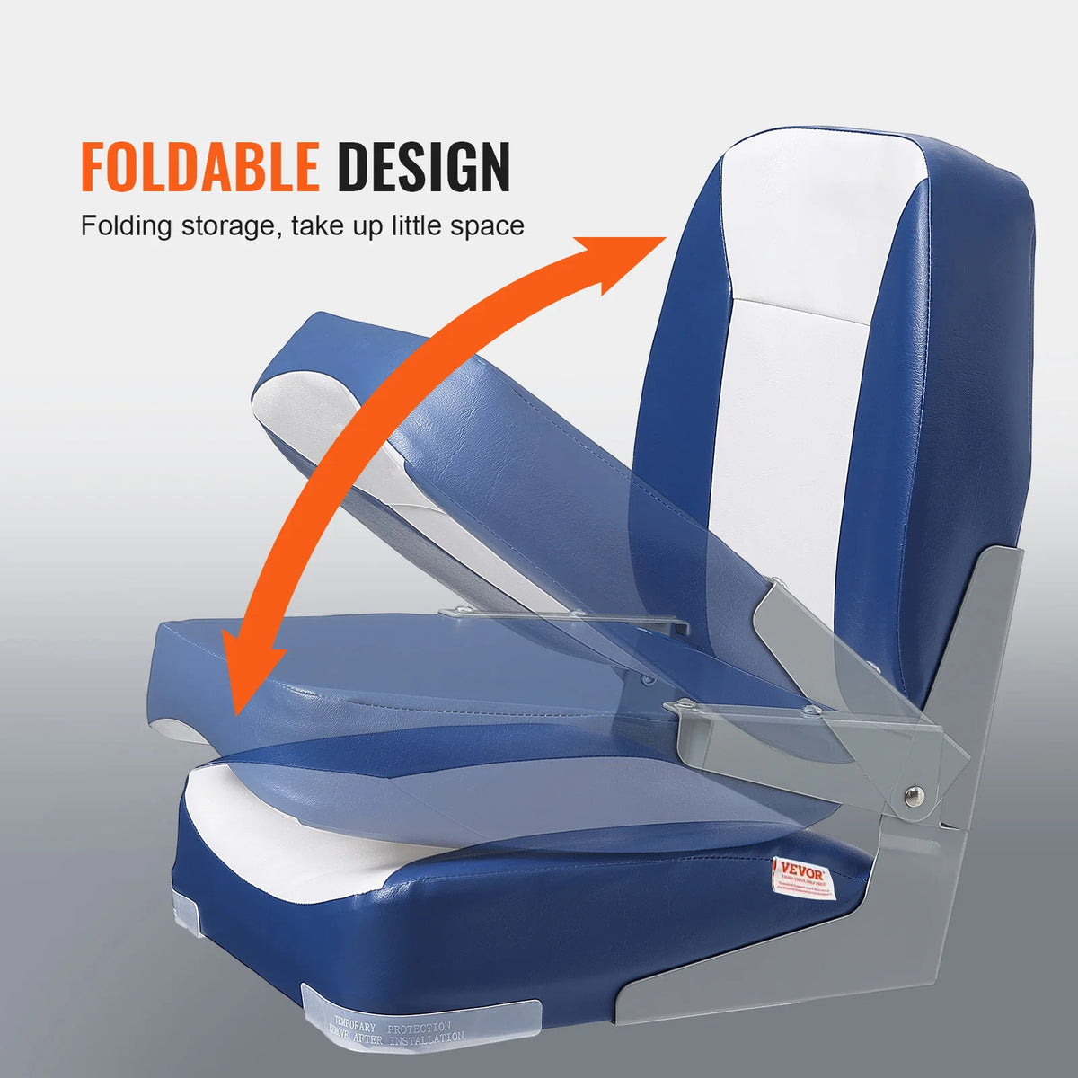 SucceBuy Folding Boat Captain Seat With Thickened Sponge Padding