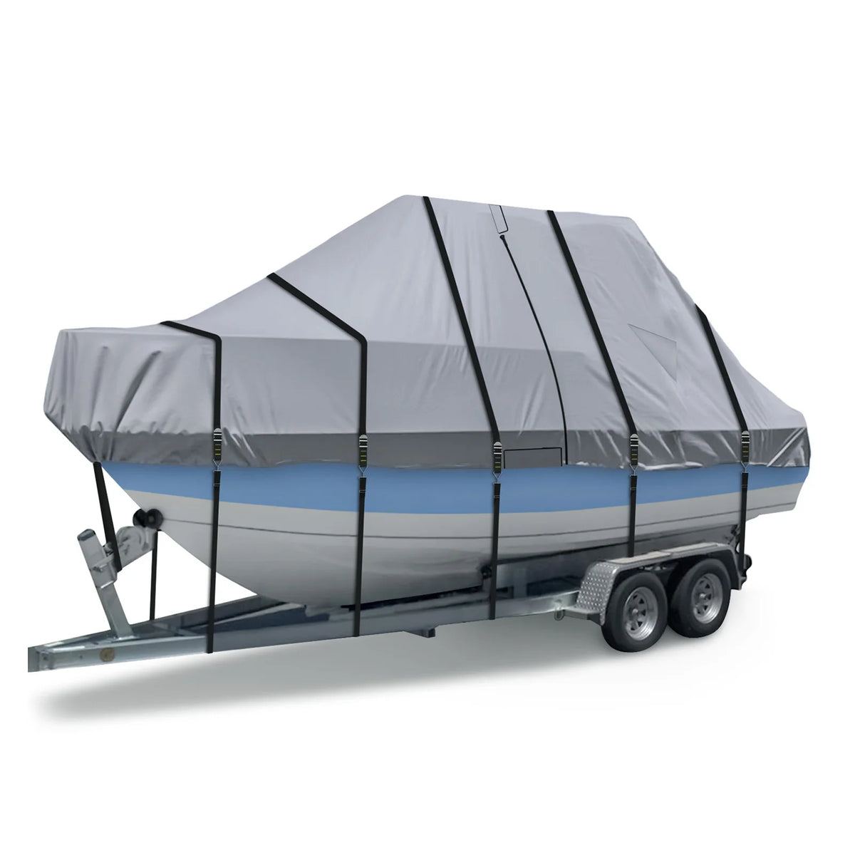 TTop Boat Cover With Motor Protection And Adjustable Straps