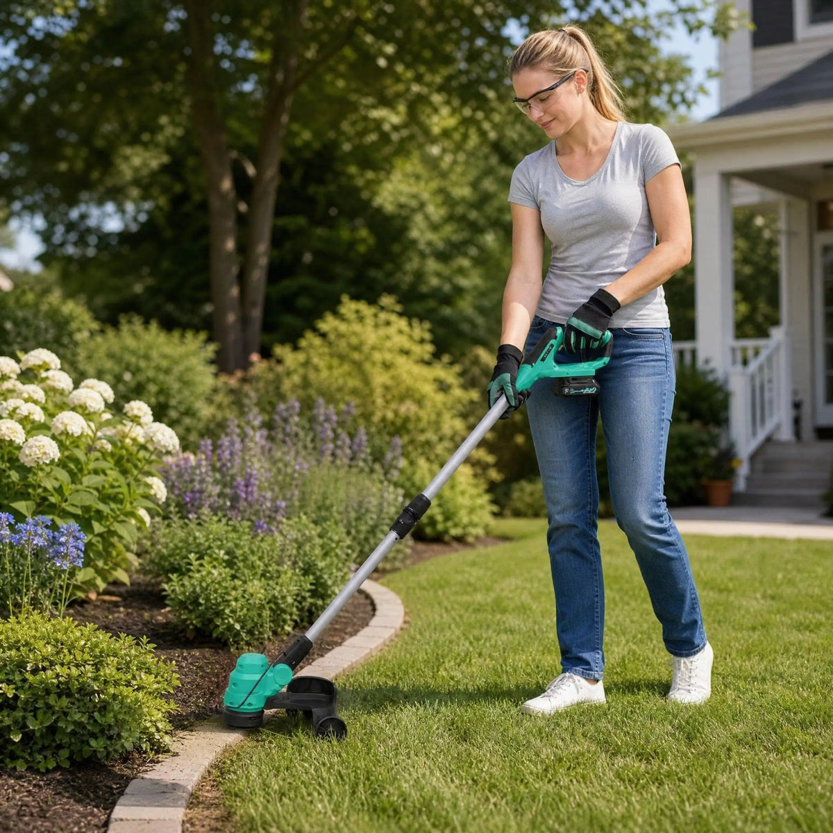 Hismiss 20V Cordless String Trimmer Brushless Motor And Dual Batteries