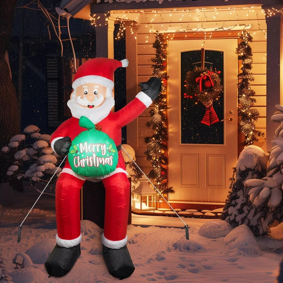 Inflatable Santa Claus With LED Lights Christmas Decoration