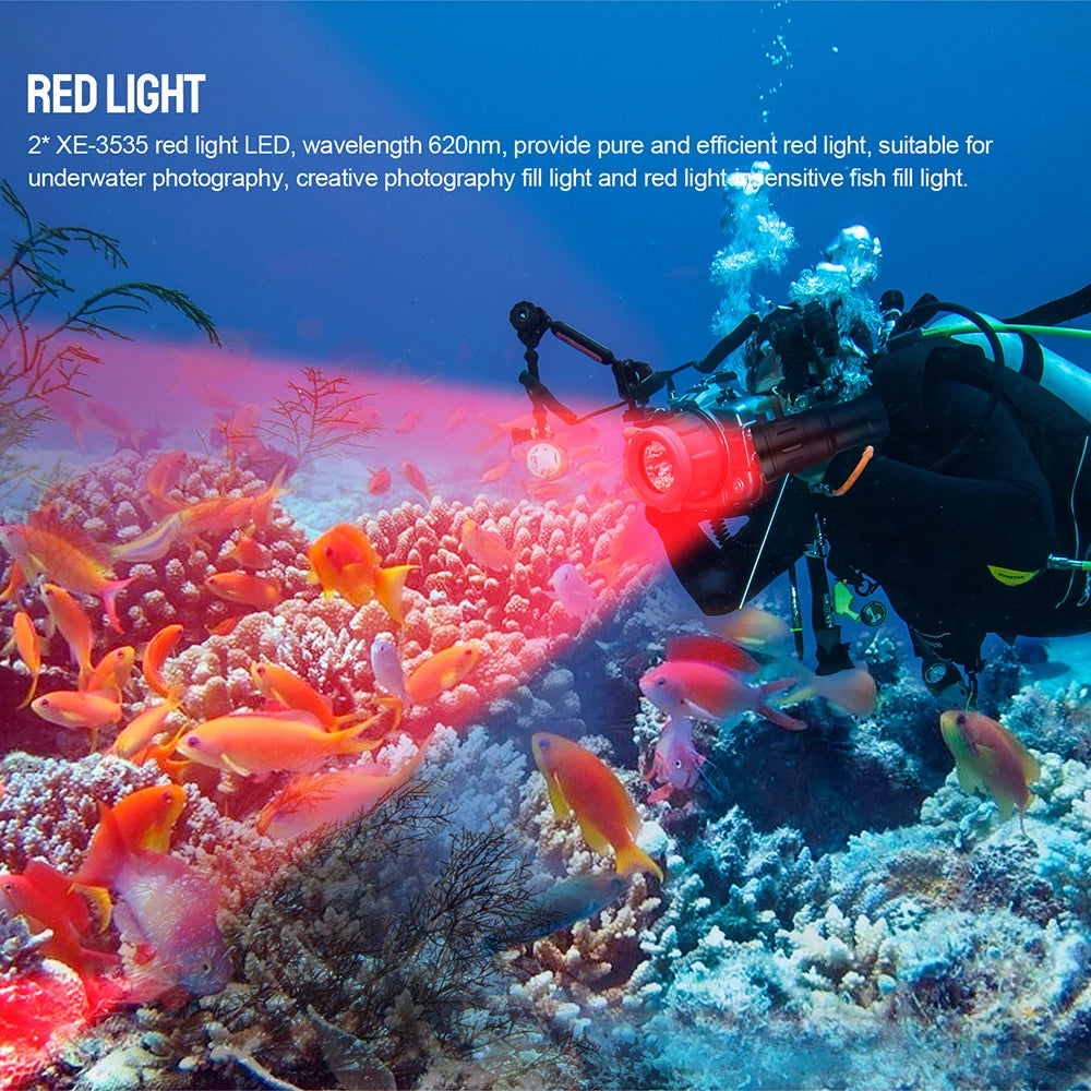 TrustFire 2350 Lumen Rechargeable LED Diving Flashlight For Scuba Photography